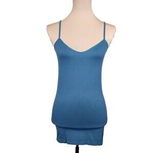 Stretchy Blue Gray Small Tank Top